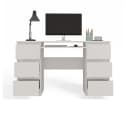 Raumhirsch Furniture Schreibtisch KUBA Weiß mit 6 Schubladen und Tastaturauszug Bild 5