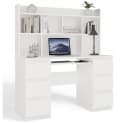 Raumhirsch Furniture Schreibtisch mit Aufsatz und Tastaturauszug Weiß Bild 1