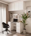 Raumhirsch Furniture Schreibtisch mit Aufsatz und Tastaturauszug Weiß Bild 2