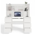 Raumhirsch Furniture Schreibtisch mit Aufsatz und Tastaturauszug Weiß Bild 5