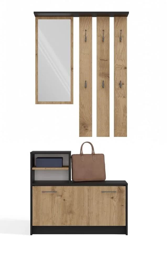 Raumhirsch Furniture Garderoben-Set HAGA II 2W mit Sitzbank & Stauraum