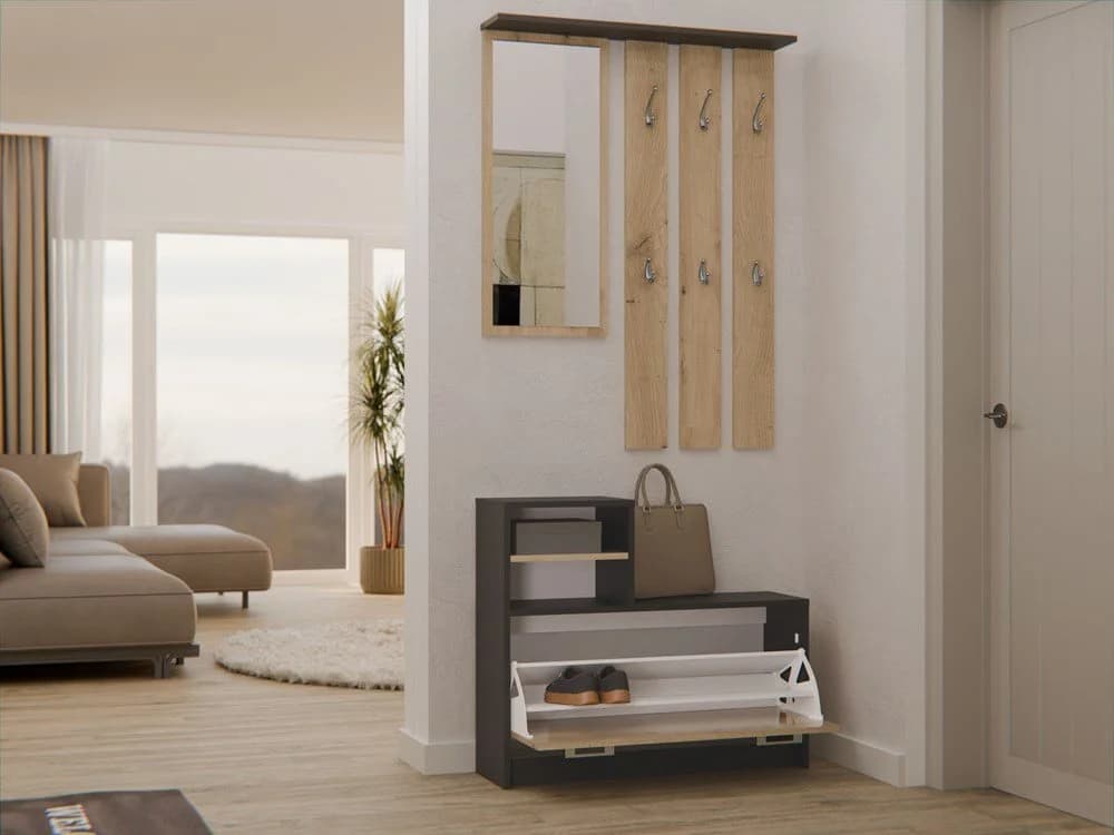 Raumhirsch Furniture Garderoben-Set HAGA II 2W mit Sitzbank & Stauraum - Bild 3