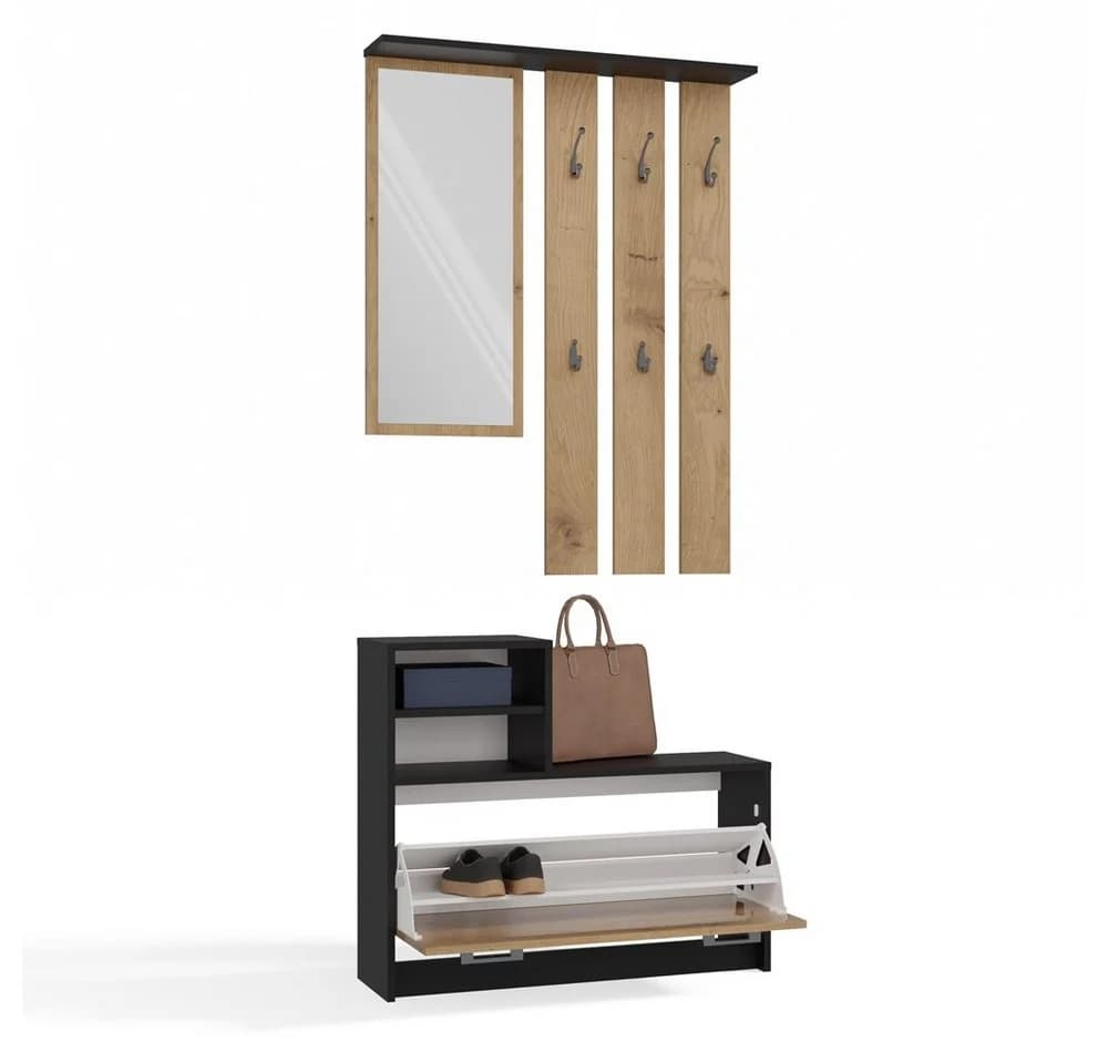 Raumhirsch Furniture Garderoben-Set HAGA II 2W mit Sitzbank & Stauraum - Bild 4