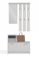 Raumhirsch Furniture Garderoben-Set HAGA II 2W Weiß mit 6 Haken und Spiegel Bild 1