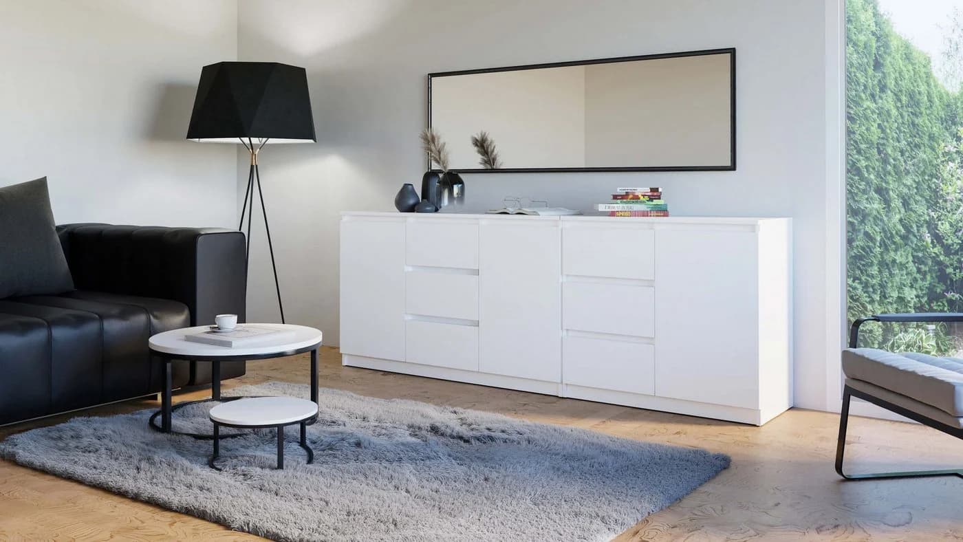 Raumhirsch Furniture Kommode Sideboard 200 cm Weiß Modern - Bild 4