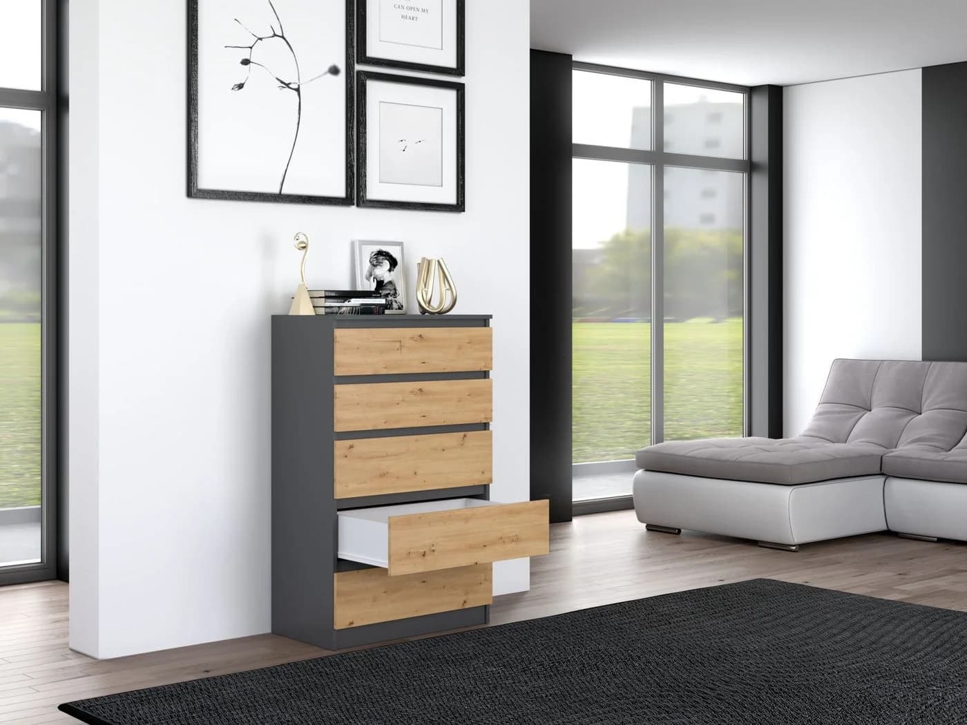 Raumhirsch Furniture Kommode Sideboard 70 cm Anthrazit Modern - Bild 3