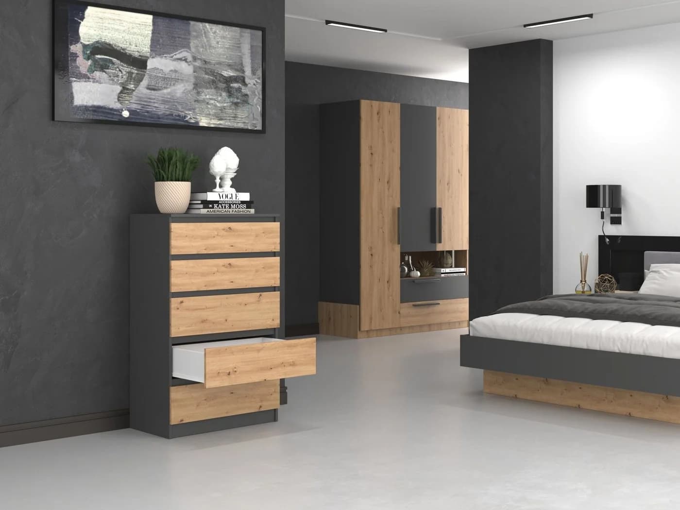 Raumhirsch Furniture Kommode Sideboard 70 cm Anthrazit Modern - Bild 5