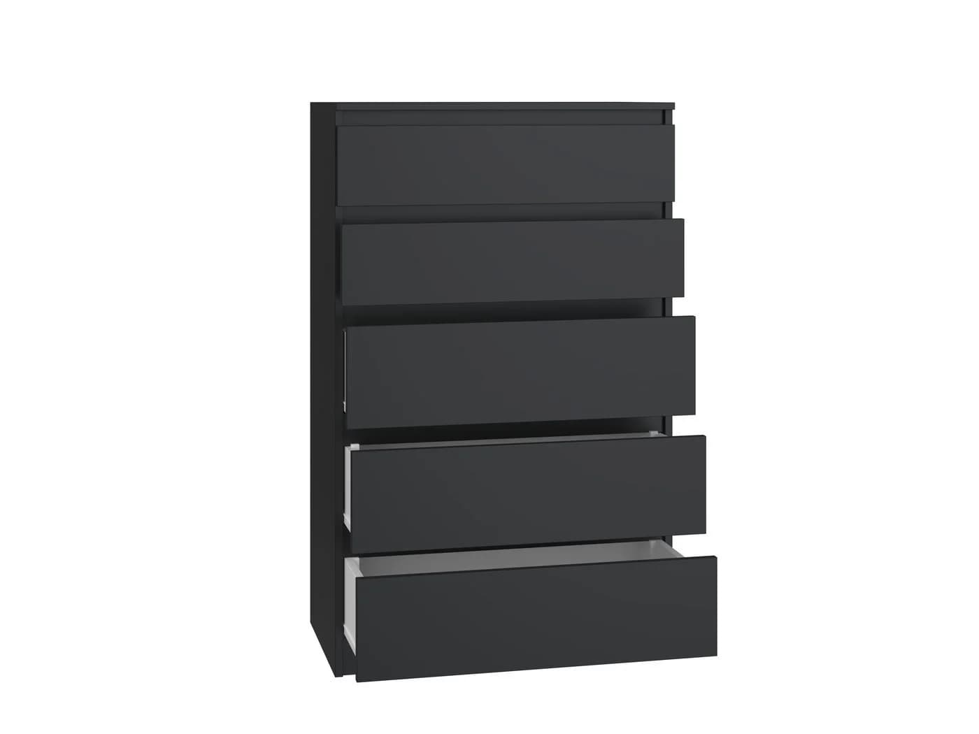Raumhirsch Furniture Kommode Sideboard Schwarz 5 Schubladen Modern