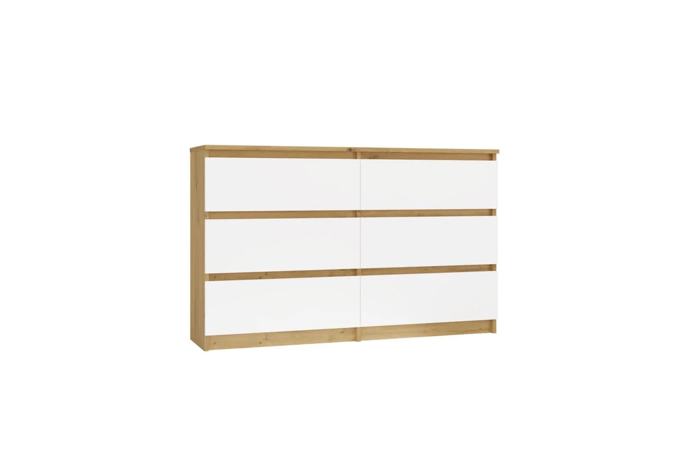 Raumhirsch Furniture Kommode Sideboard 120 cm Weiß/Grau 6 Schubladen - Bild 2
