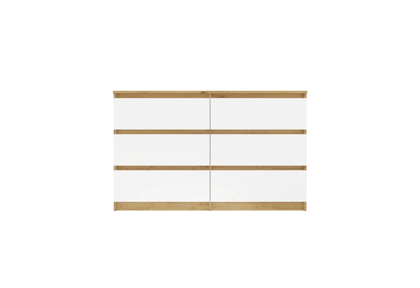 Raumhirsch Furniture Kommode Sideboard 120 cm Weiß/Grau 6 Schubladen - Bild 4
