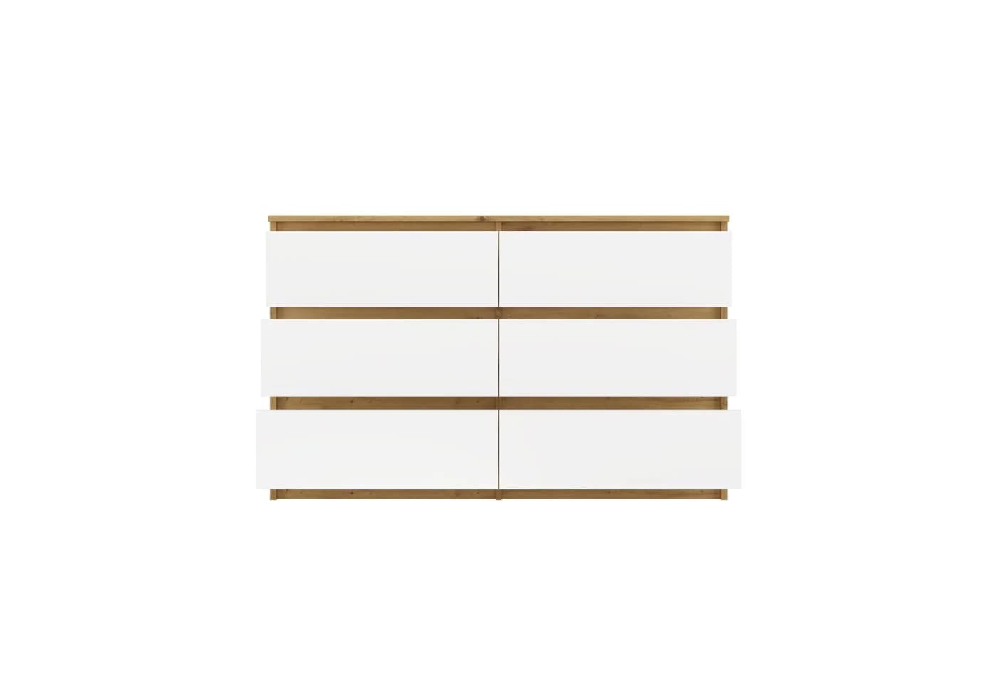 Raumhirsch Furniture Kommode Sideboard 120 cm Weiß/Grau 6 Schubladen - Bild 5