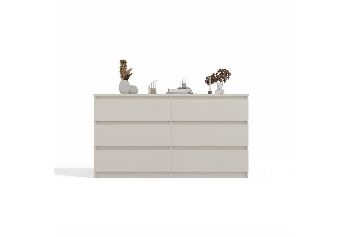 Raumhirsch Furniture Kommode Sideboard 140 cm breit, 6 Schubladen