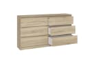 Raumhirsch Furniture Kommode Sideboard 140 cm breit 6 Schubladen weiß anthrazit Bild 1