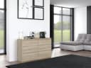 Raumhirsch Furniture Kommode Sideboard 140 cm breit 6 Schubladen weiß anthrazit Bild 3
