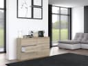 Raumhirsch Furniture Kommode Sideboard 140 cm breit 6 Schubladen weiß anthrazit Bild 5