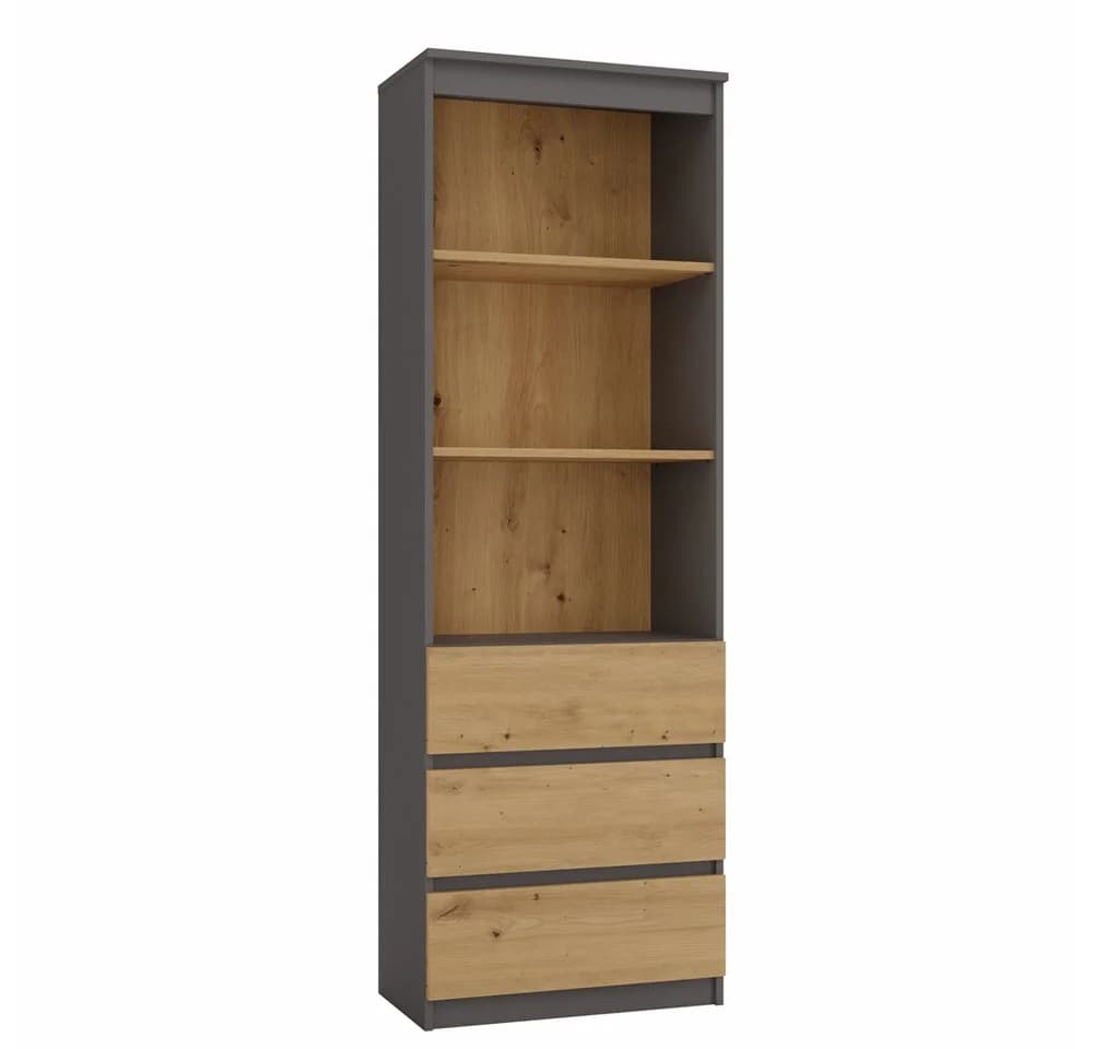 Raumhirsch Furniture Bücherregal Anthrazit mit Schubladen