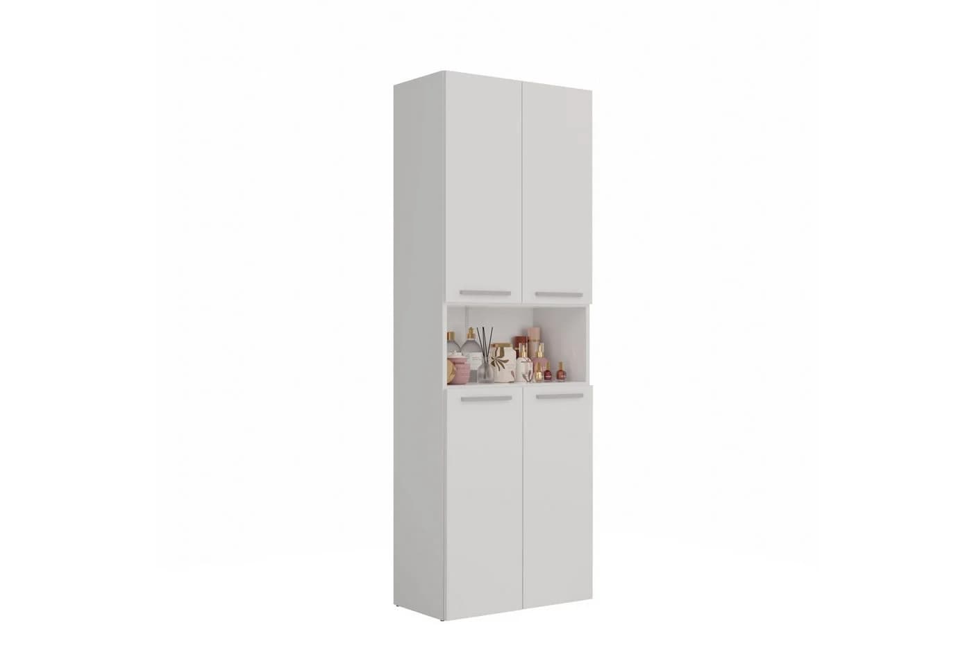 Raumhirsch Furniture Badkommode Badhochschrank Weiß 3 Türen 5 Regale - Bild 2