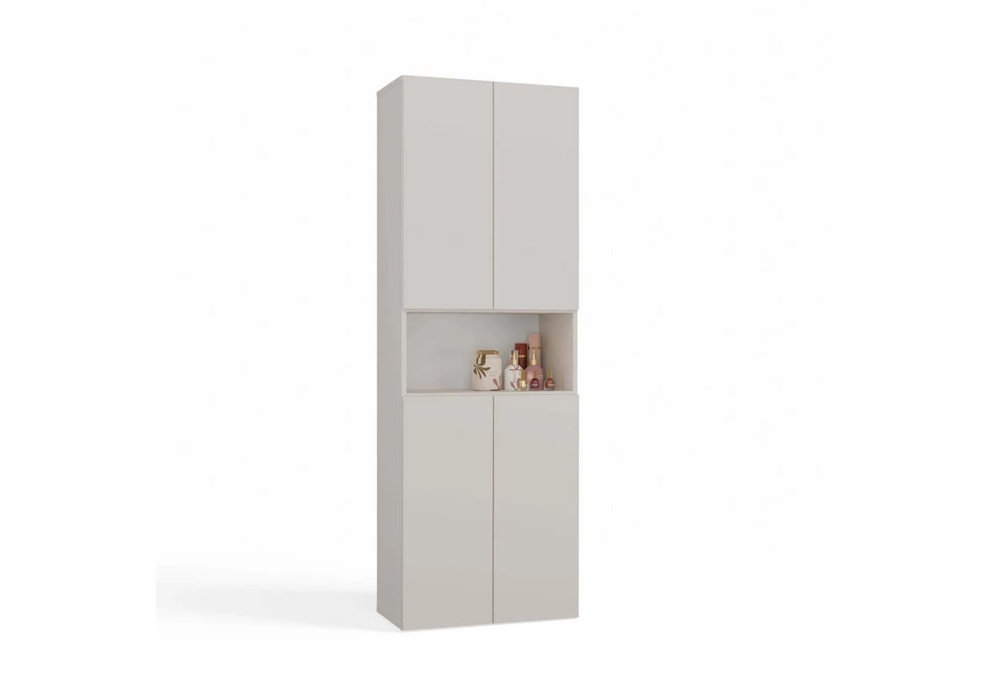 Raumhirsch Furniture Badkommode Hochschrank beige 3 Türen 5 Regale - Bild 2