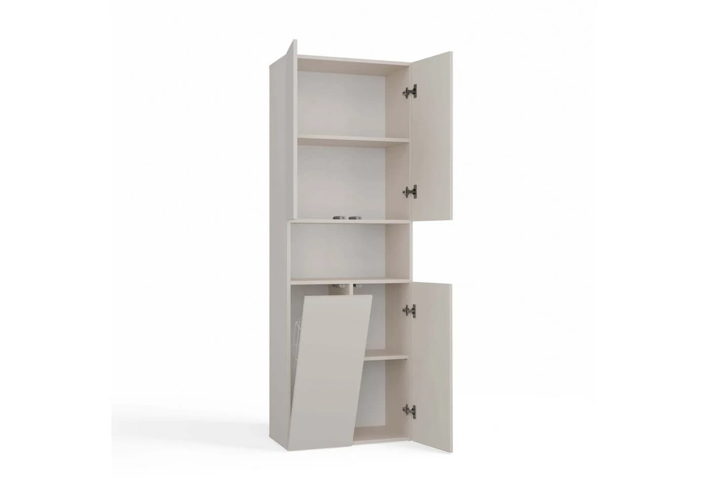 Raumhirsch Furniture Badkommode Hochschrank beige 3 Türen 5 Regale - Bild 3