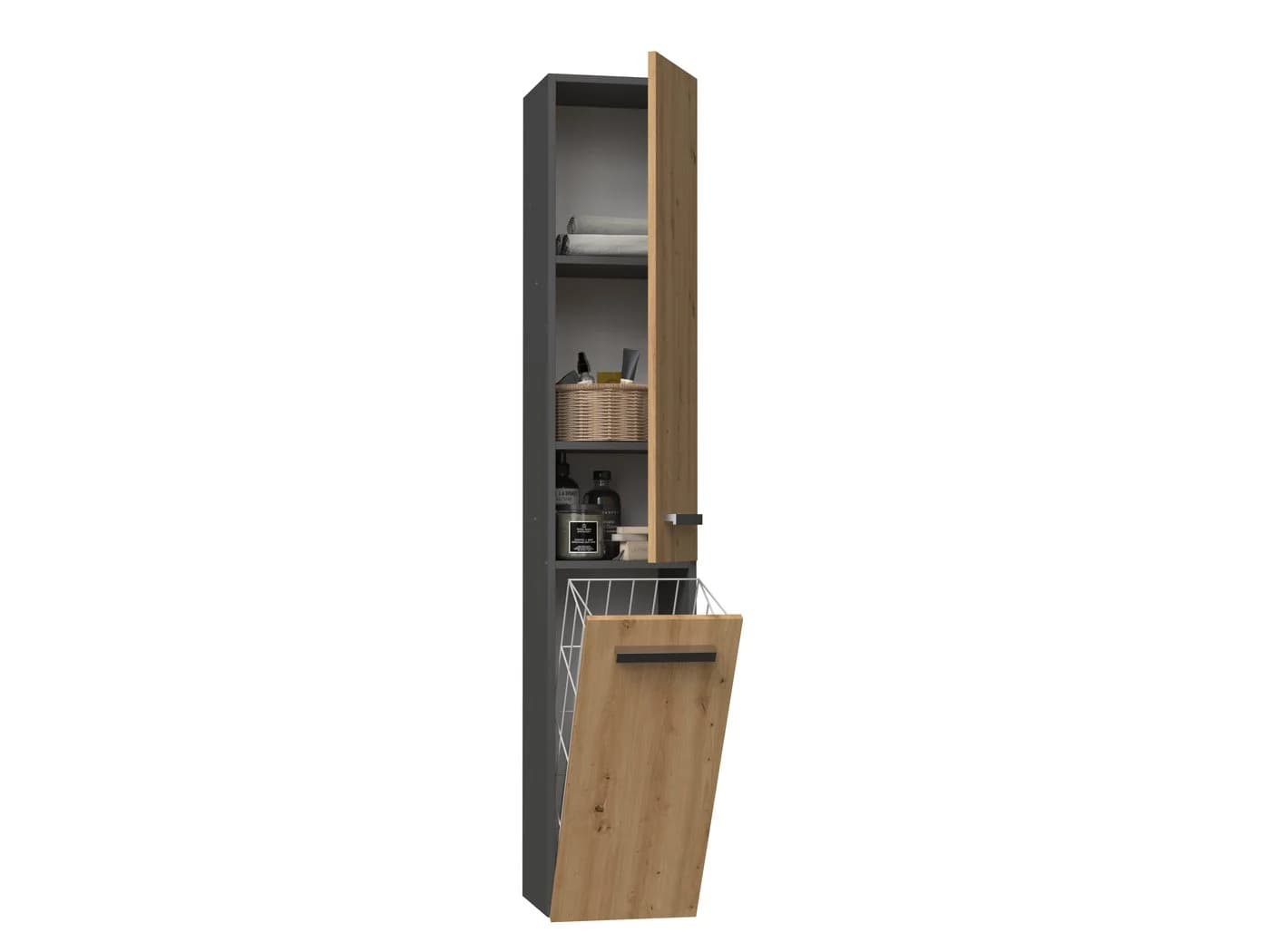 Raumhirsch Furniture Badschrank Hochschrank Anthrazit Modern - Bild 2