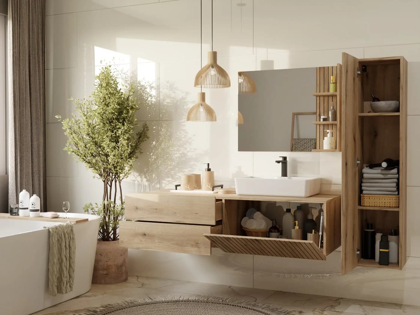 Raumhirsch Furniture Badschrank 1 Schranktür 3 Regale - Bild 5
