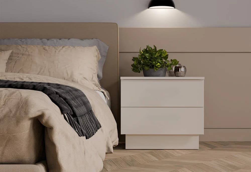 Raumhirsch Furniture Nachttisch mit 2 Schubladen und Tip-On-System