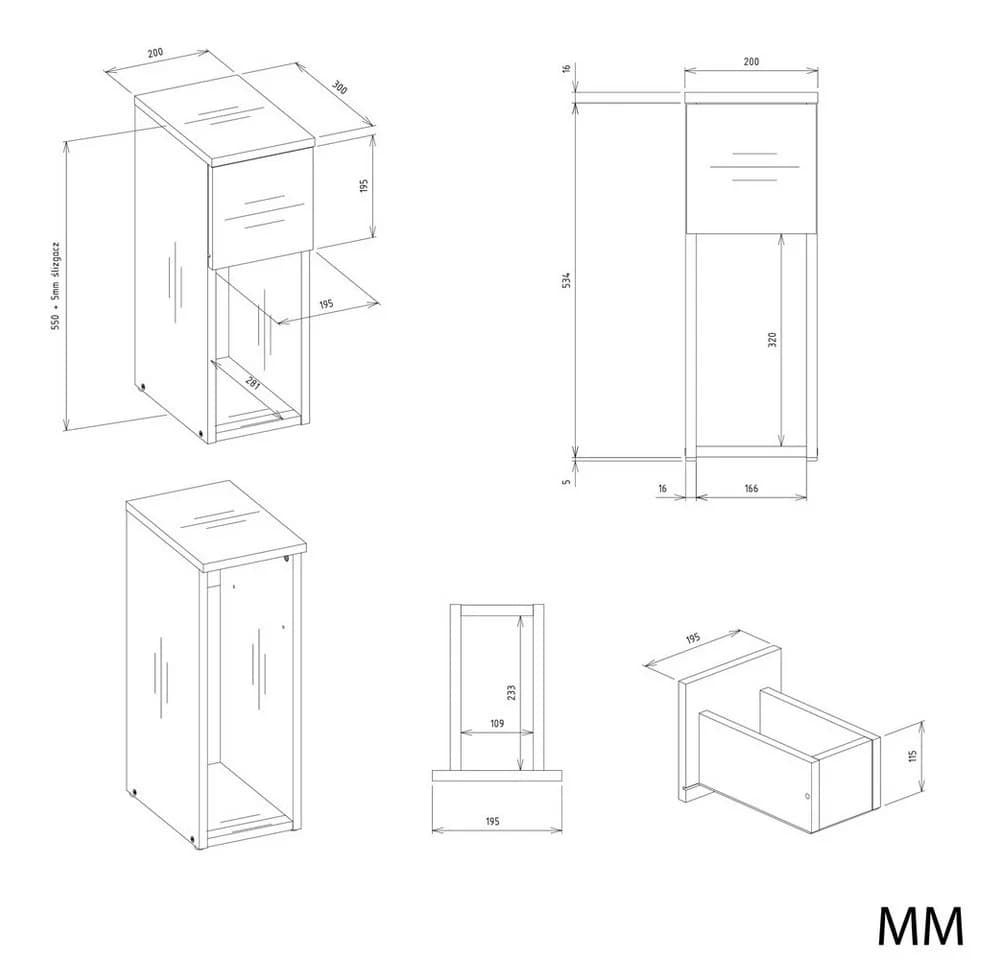 Raumhirsch Furniture Nachttisch GALAX mit Ablage und Schublade - Bild 4
