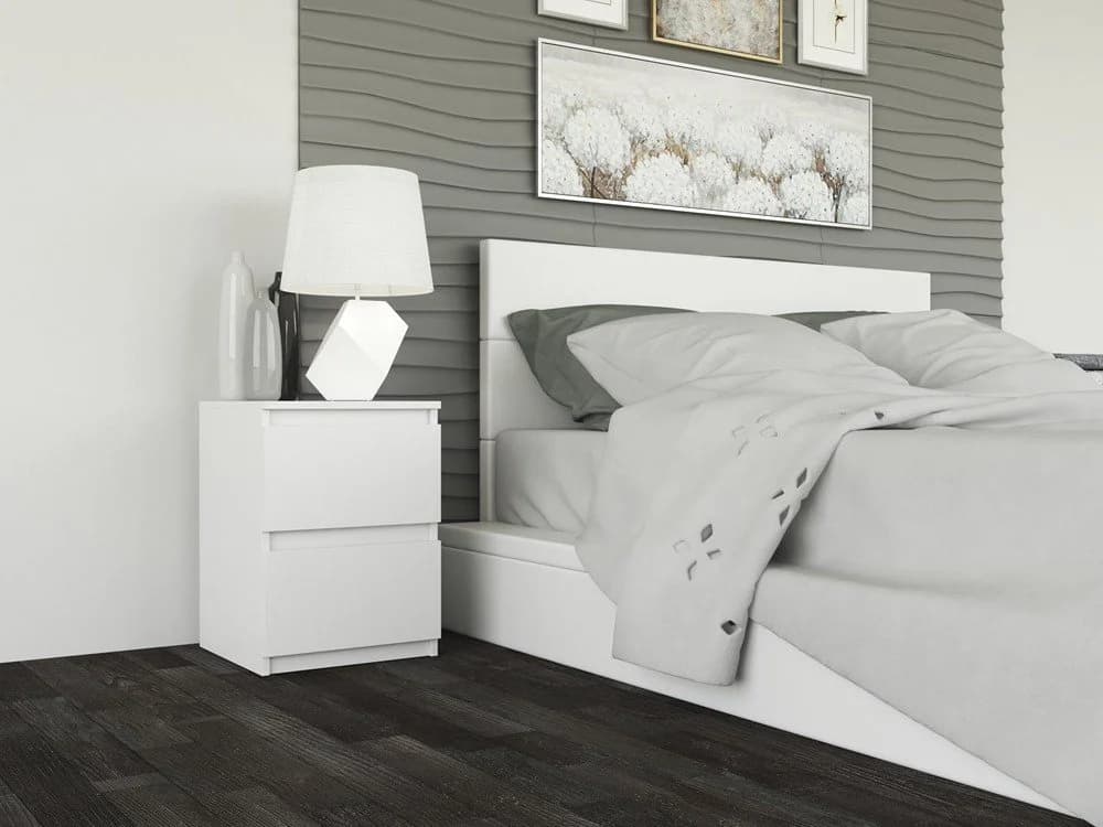 Raumhirsch Furniture Nachttisch MALWA M2 Weiß Matt 2 Schubladen