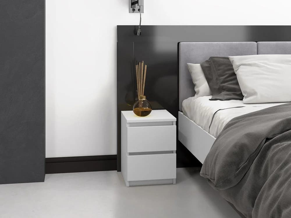 Raumhirsch Furniture Nachttisch MALWA M2 Weiß Matt 2 Schubladen - Bild 3