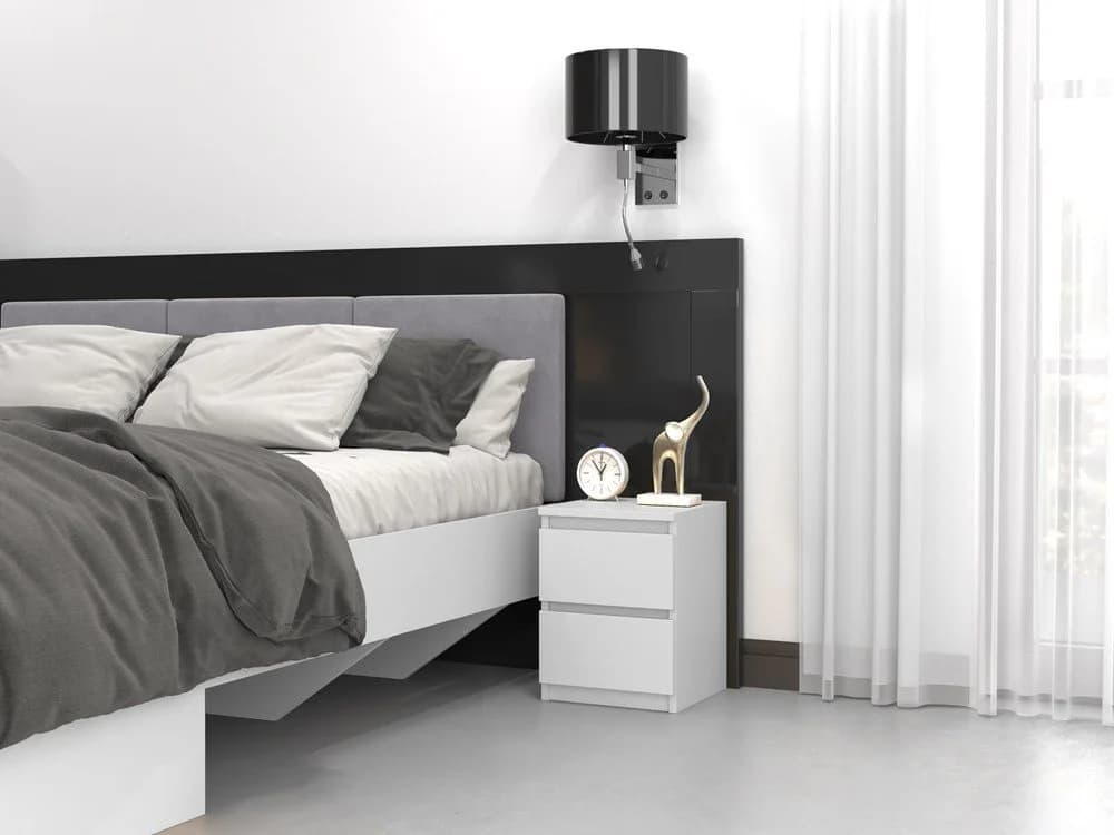 Raumhirsch Furniture Nachttisch MALWA M2 Weiß Matt 2 Schubladen - Bild 4
