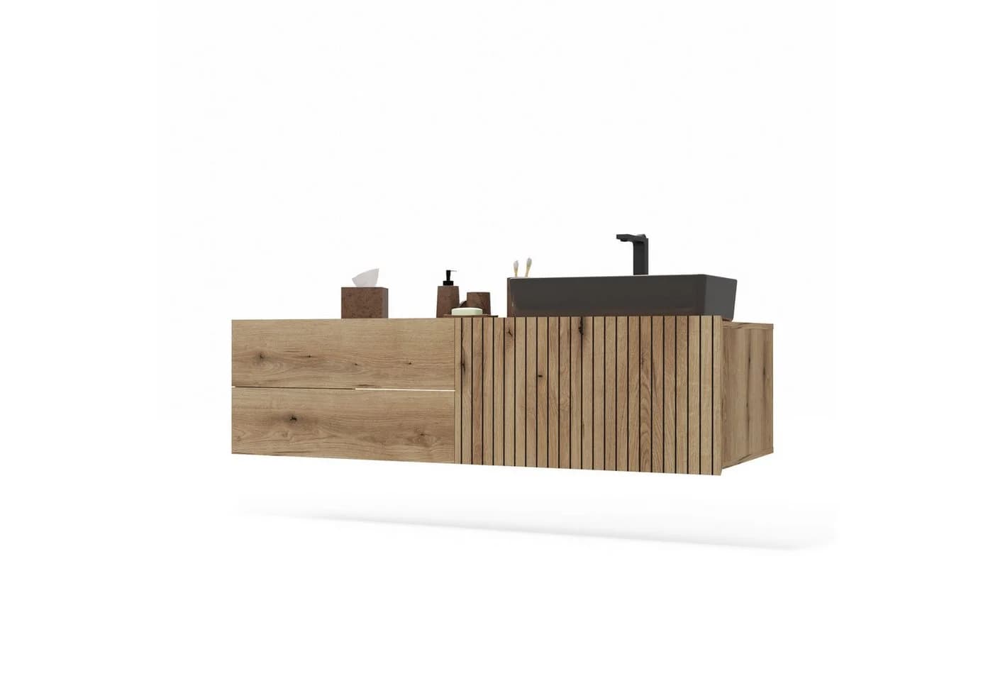 Raumhirsch Furniture Badkommode Hängeschrank 140 cm Eiche - Bild 2