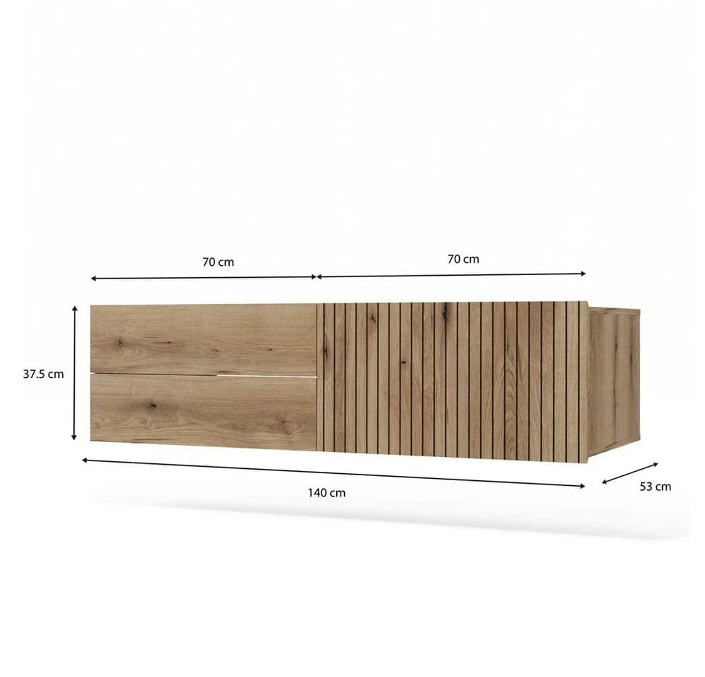 Raumhirsch Furniture Badkommode Hängeschrank 140 cm Eiche - Bild 4
