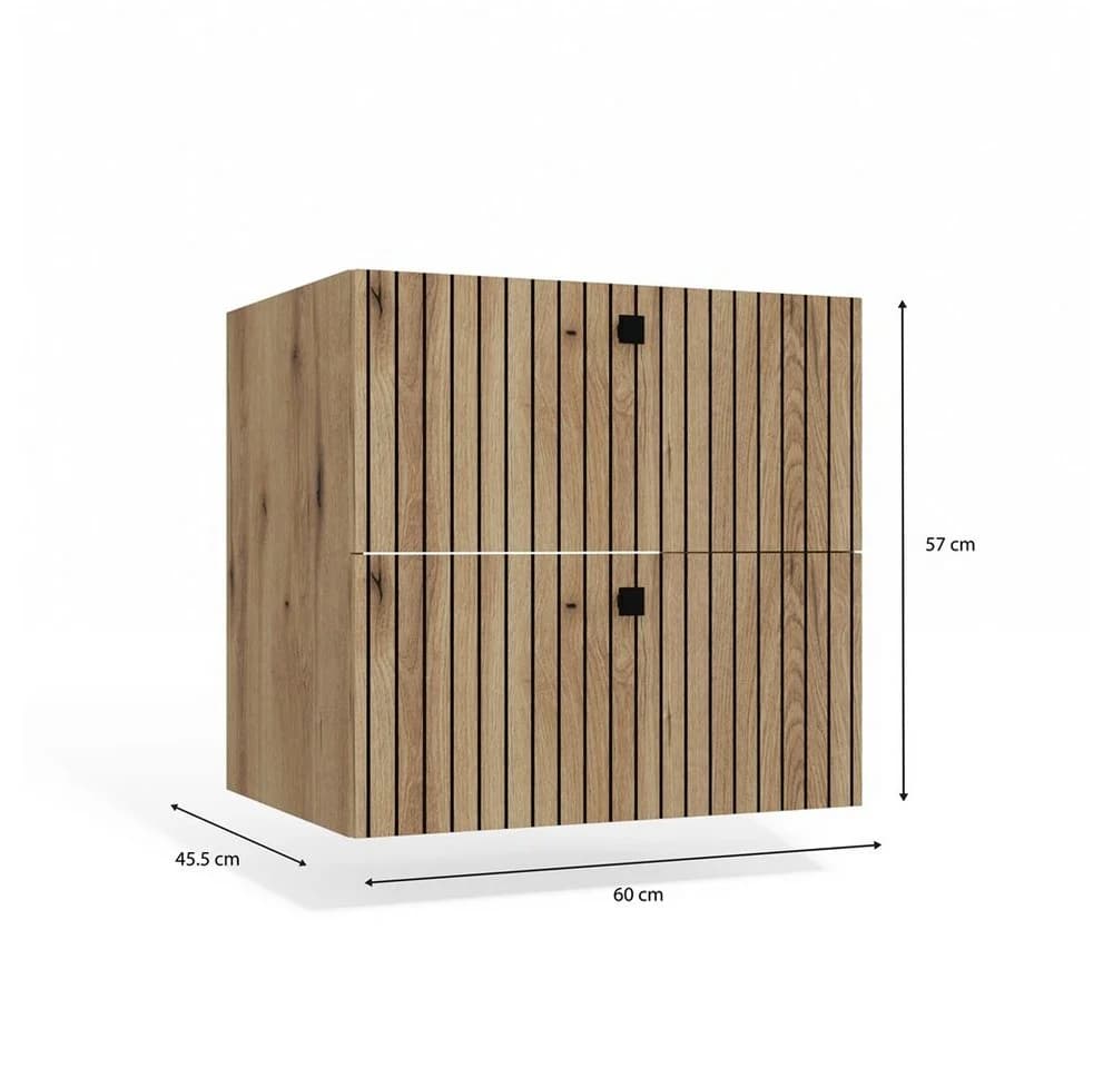 Raumhirsch Badkommode Hängeschrank Eiche Schwarz Soft-Close - Bild 3