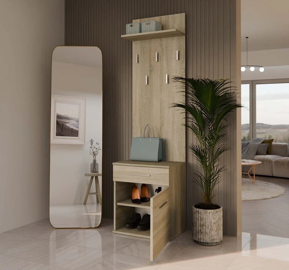 Raumhirsch Furniture Wandgarderobe mit Schuhschrank und 5 Haken - Bild 4