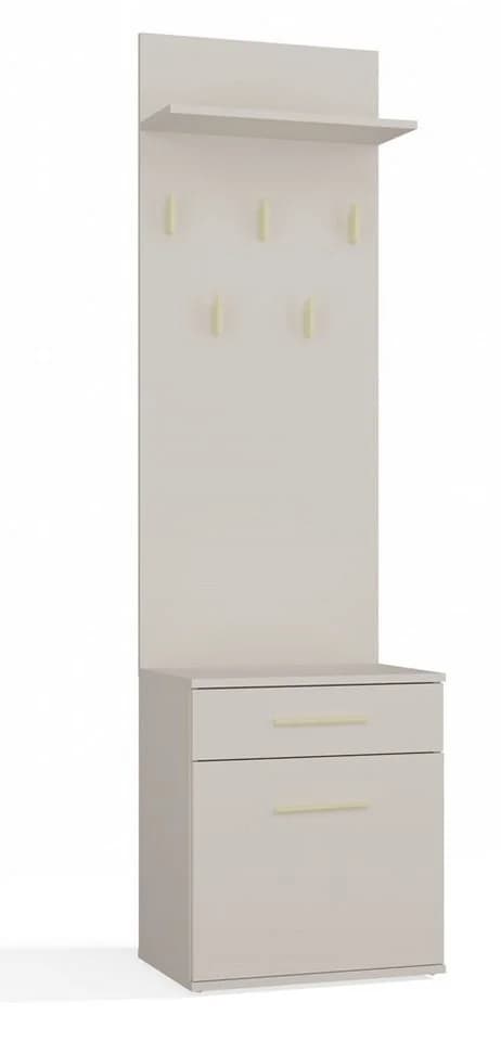 Raumhirsch Furniture Wandgarderobe mit Schuhbank & 5 Haken Beige - Bild 2