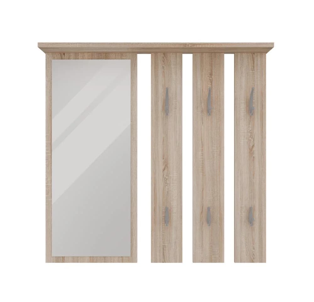 Raumhirsch Furniture Wandgarderobe mit Spiegel 6 Haken Braun - Bild 2