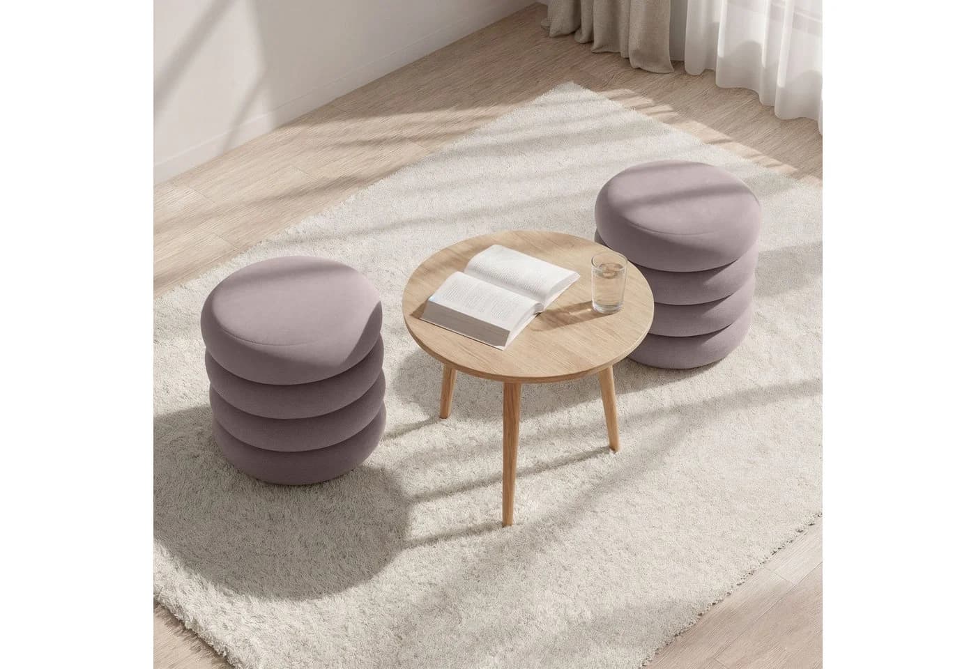 Raumhirsch Furniture SNUGGO Sitzpouf mit Stauraum Teddy Braun