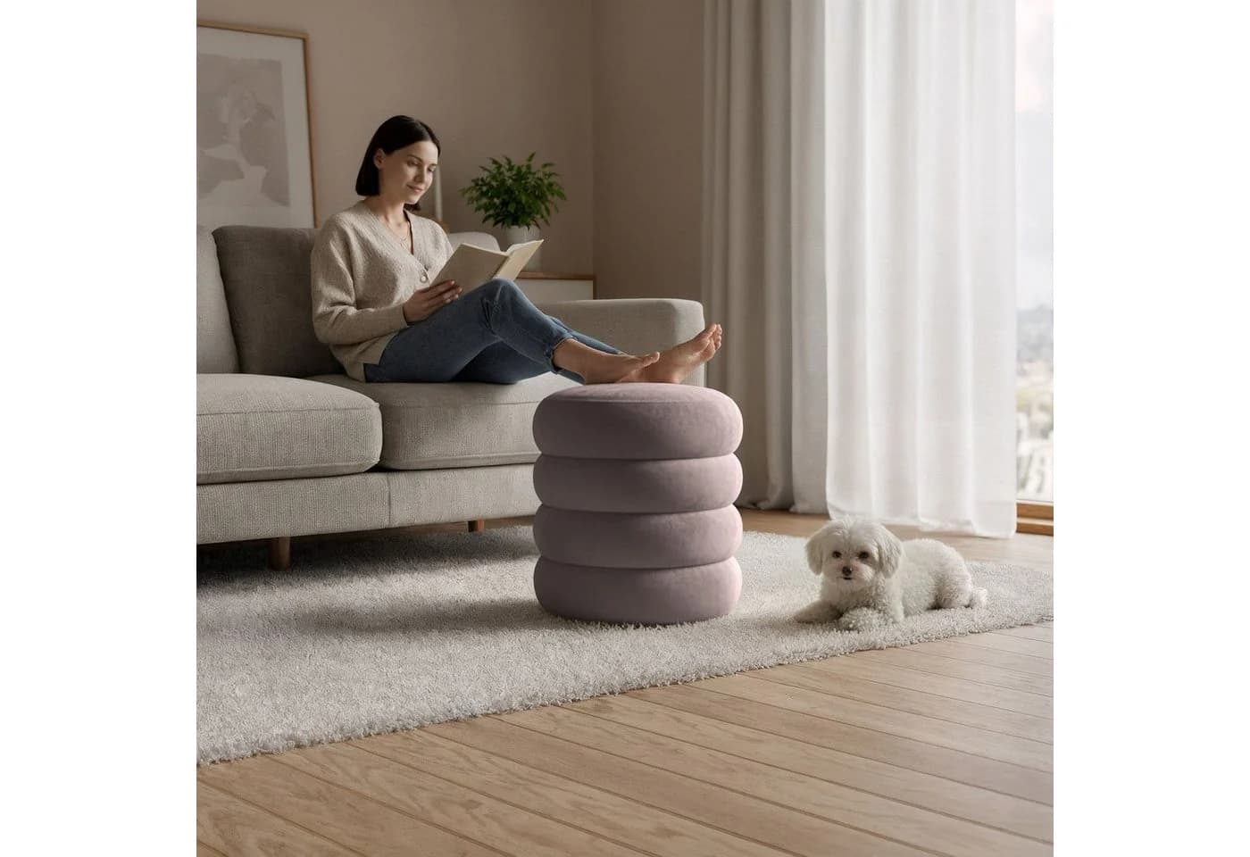Raumhirsch Furniture SNUGGO Sitzpouf mit Stauraum Teddy Braun - Bild 5