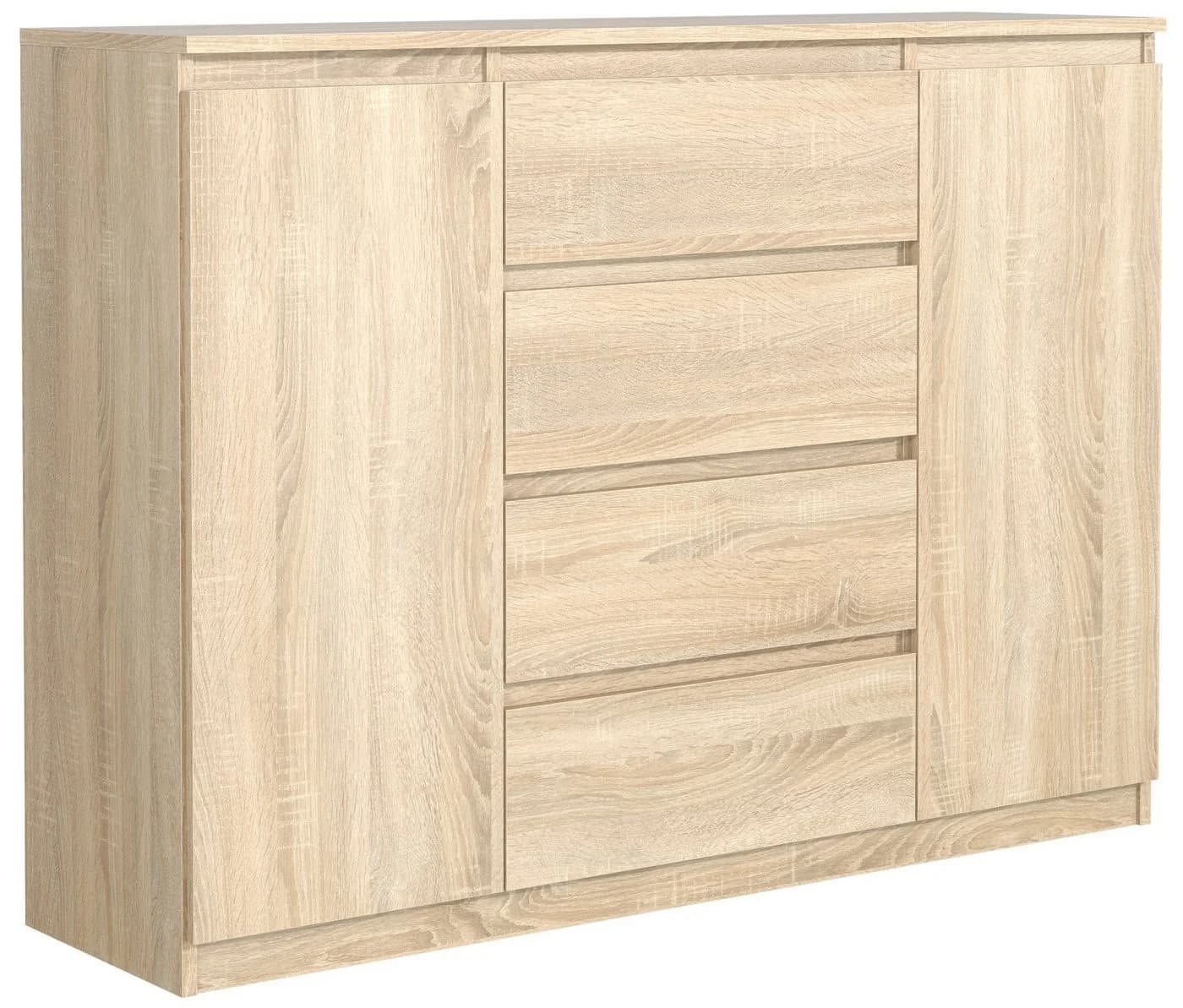 Raumhirsch Furniture Kommode 2 Türen 4 Schubladen Braun Modern
