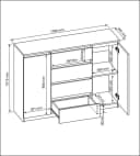 Raumhirsch Furniture Kommode 2 Türen 4 Schubladen Braun Modern Bild 3