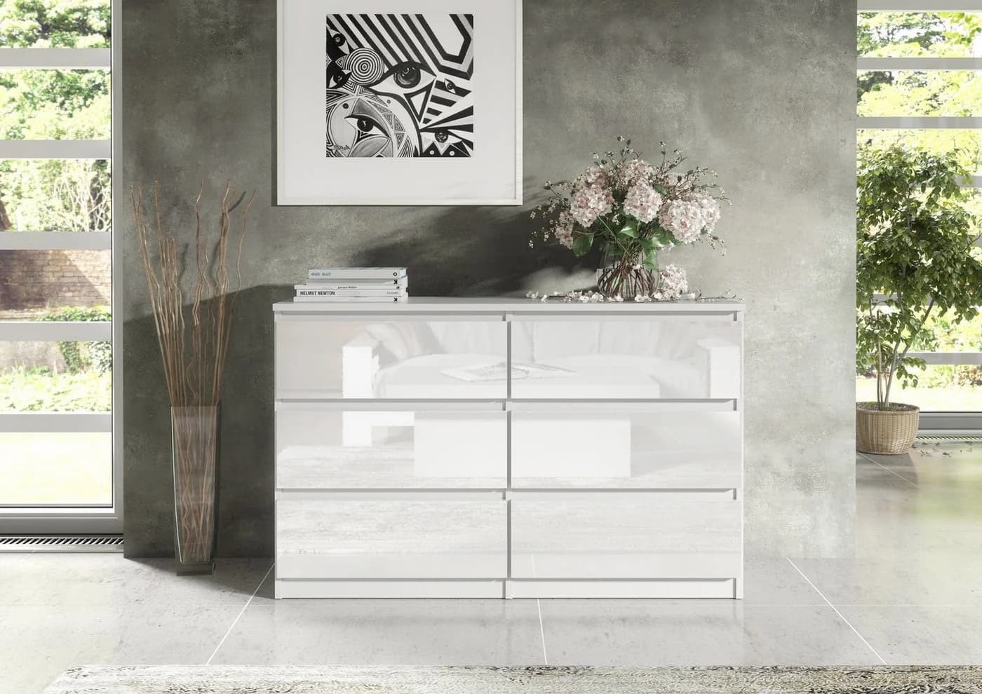 Raumhirsch Furniture Kommode 6 Schubladen Weiß Modern - Bild 2