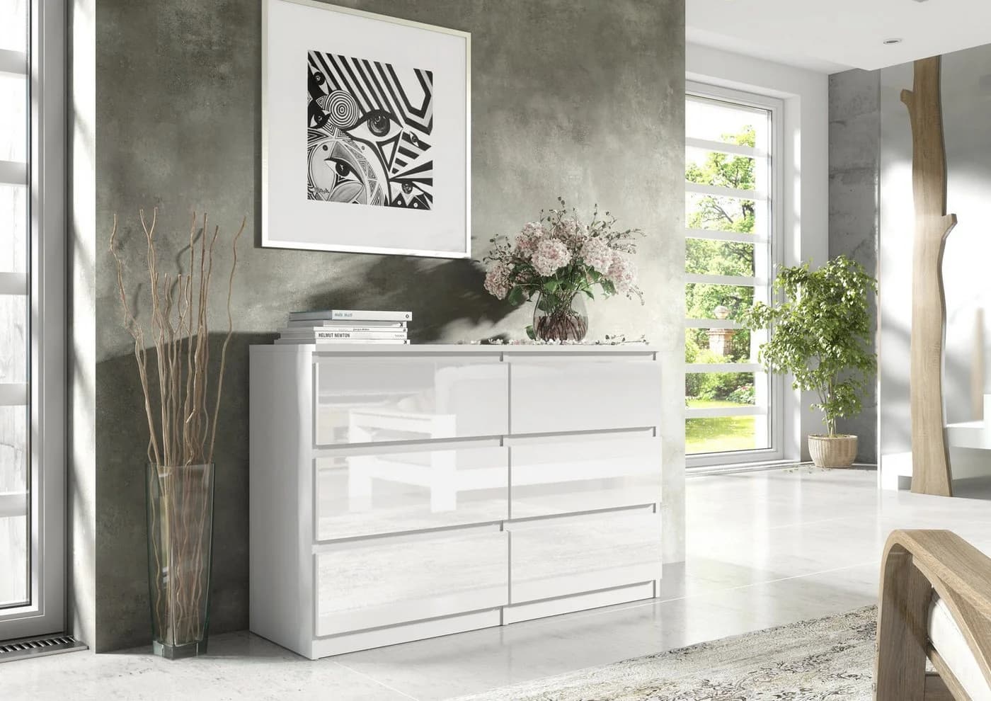 Raumhirsch Furniture Kommode 6 Schubladen Weiß Modern - Bild 4