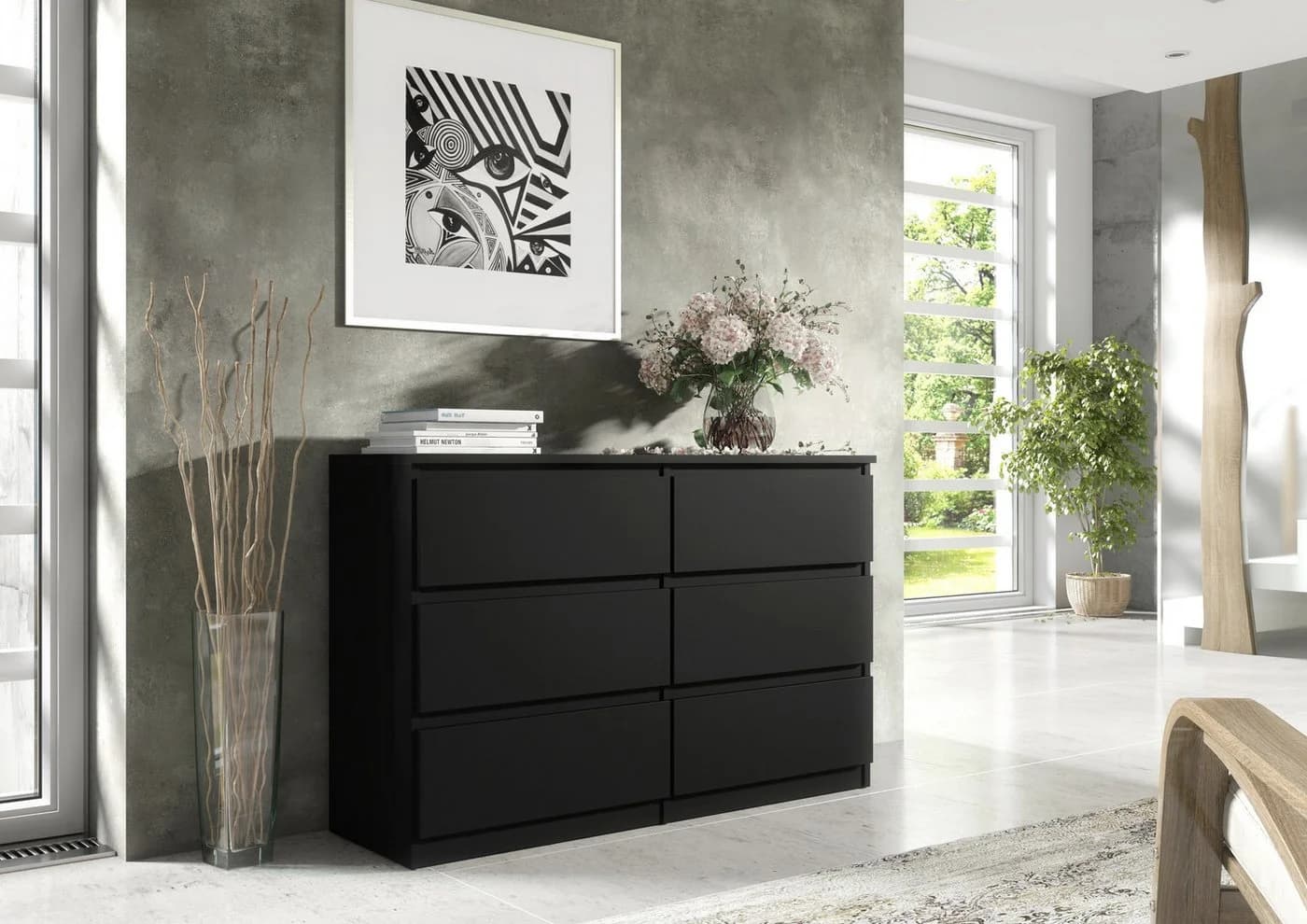 Raumhirsch Furniture Kommode 6 Schubladen Schwarz Modern - Bild 4