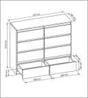 Raumhirsch Furniture Kommode 8 Schubladen Weiß Hochglanz Modern Bild 3