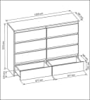 Raumhirsch Furniture Kommode 8 Schubladen Schwarz Hochglanz Bild 3