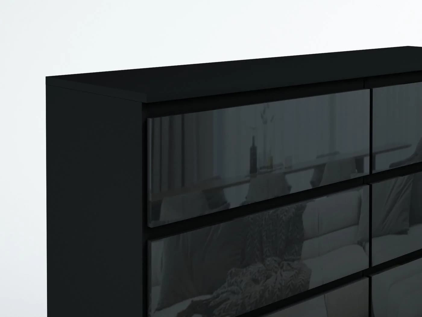 Raumhirsch Furniture Kommode 8 Schubladen Schwarz Hochglanz - Bild 5