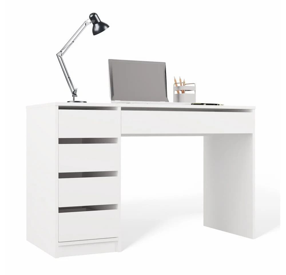 Raumhirsch Furniture Schreibtisch ARTO mit 5 Schubladen Weiß