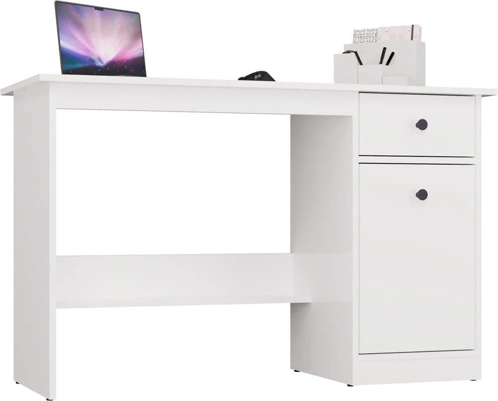 Raumhirsch Furniture Schreibtisch CHESTER Weiß mit Schublade und Schrank