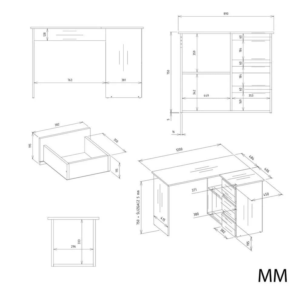 Raumhirsch Furniture Eckschreibtisch NICEA Weiß mit Schubladen - Bild 3