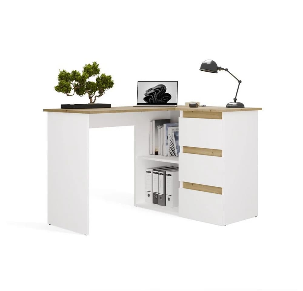 Raumhirsch Furniture Eckschreibtisch NICEA Weiß mit Schubladen - Bild 4